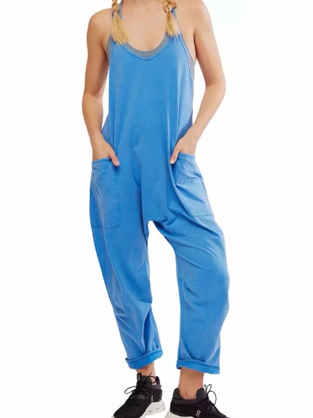 Free People Movement Hot Shot Onesie Riviera Blue XS Workout Jumpsuit Relaxed